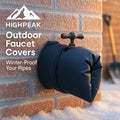 HighPeak Outdoor Faucet Covers 2-Pack in black insulating outdoor faucet for winter-proof pipe protection