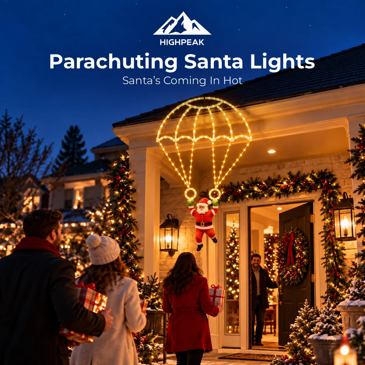Parachuting Santa Lights