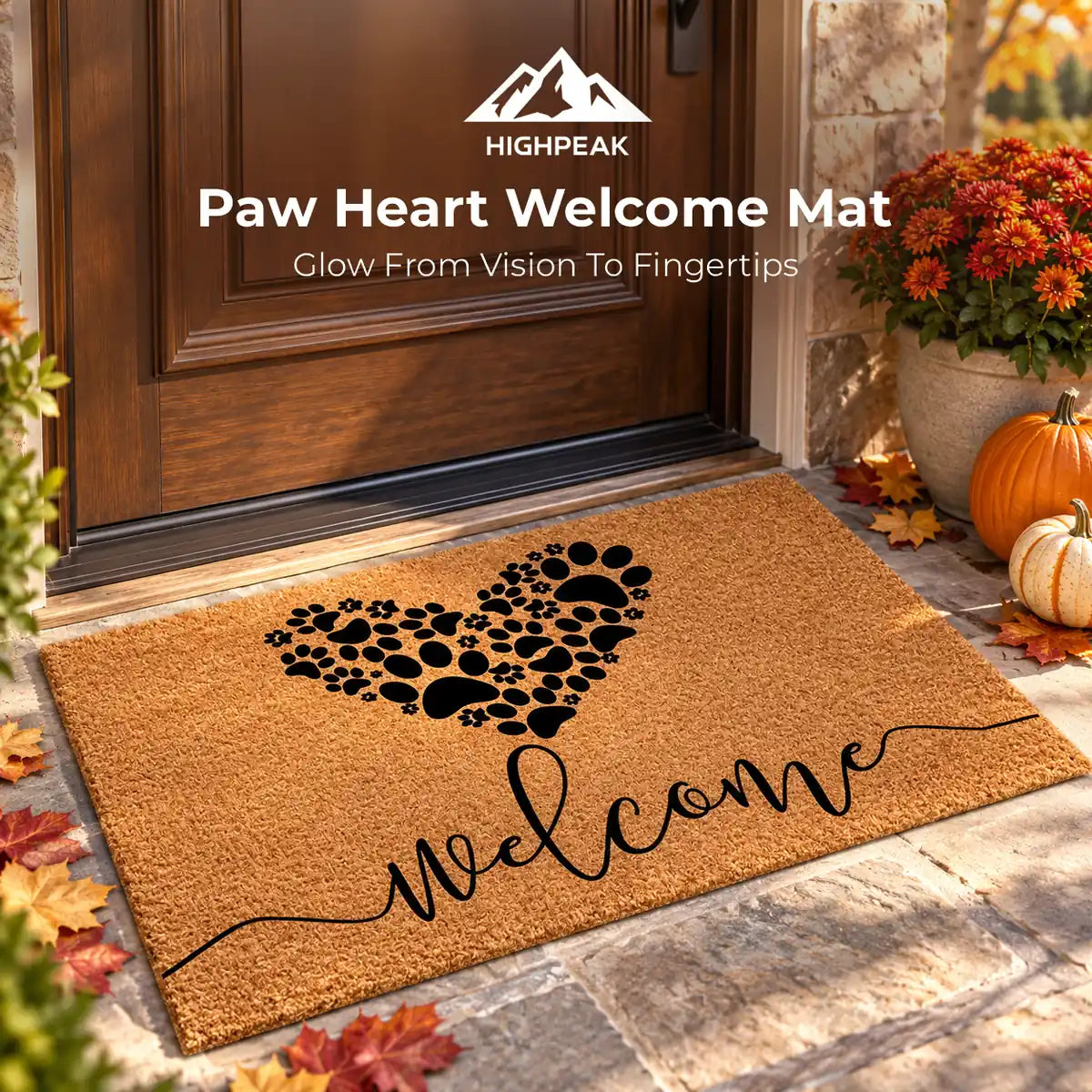 Paw Heart Welcome Mat