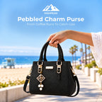 Pebbled Charm Shoulder Purse