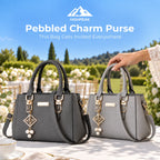 Pebbled Charm Shoulder Purse