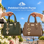 Pebbled Charm Shoulder Purse