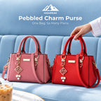 Pebbled Charm Shoulder Purse