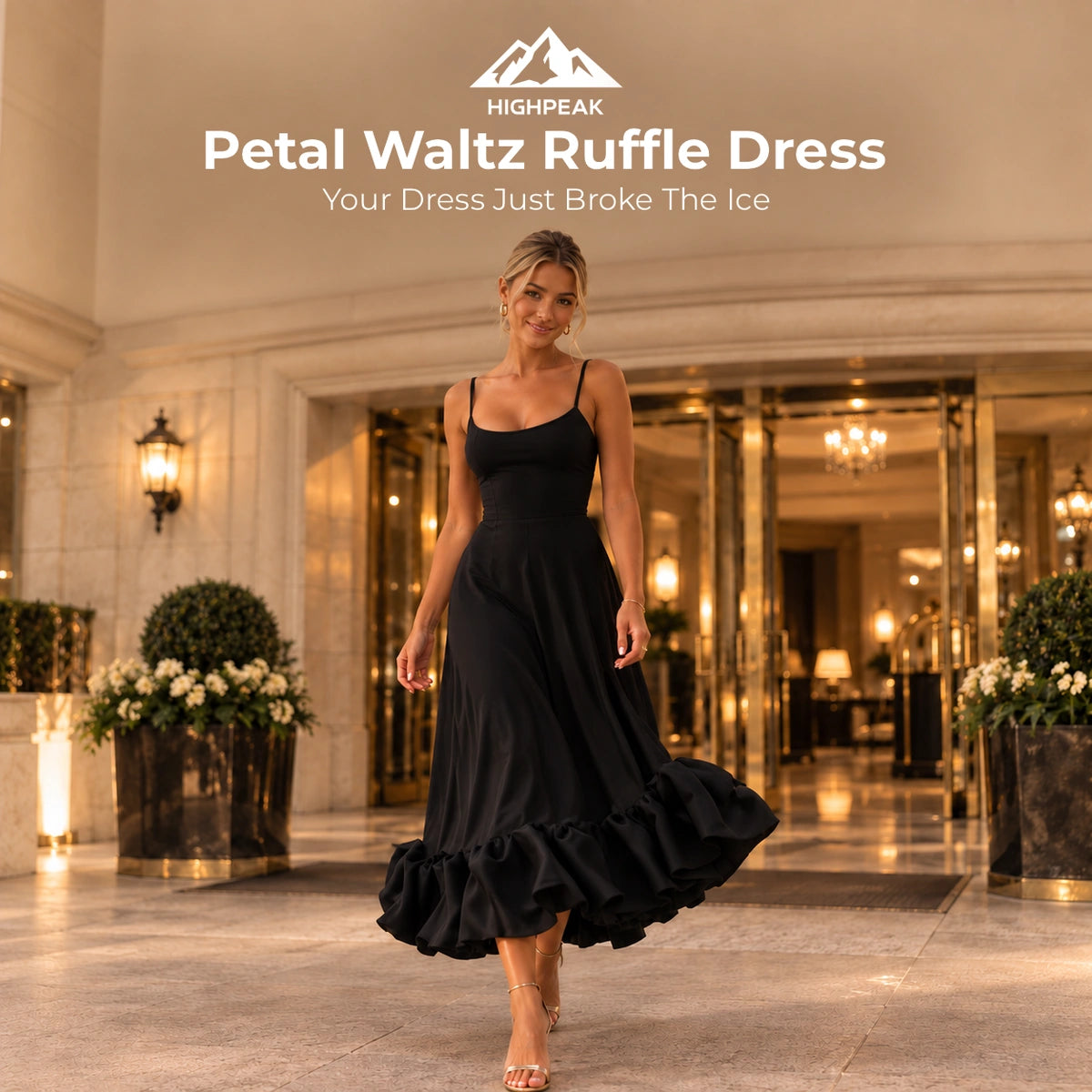 Petal Waltz Ruffle Dress