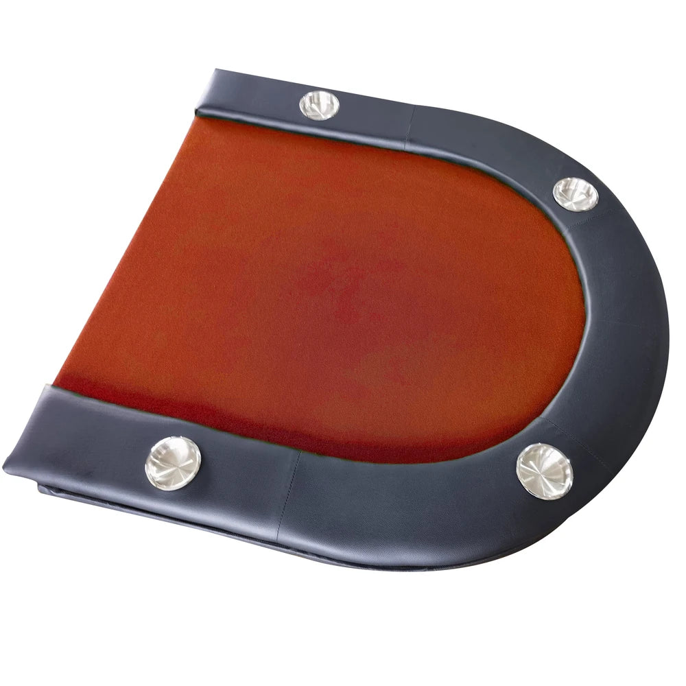 HighPeak Foldable Poker Table with red felt surface and built-in cup holders, designed for portable game night play.