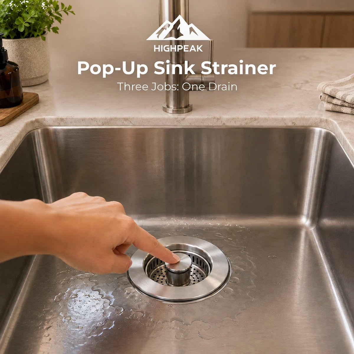 Pop-Up Sink Strainer