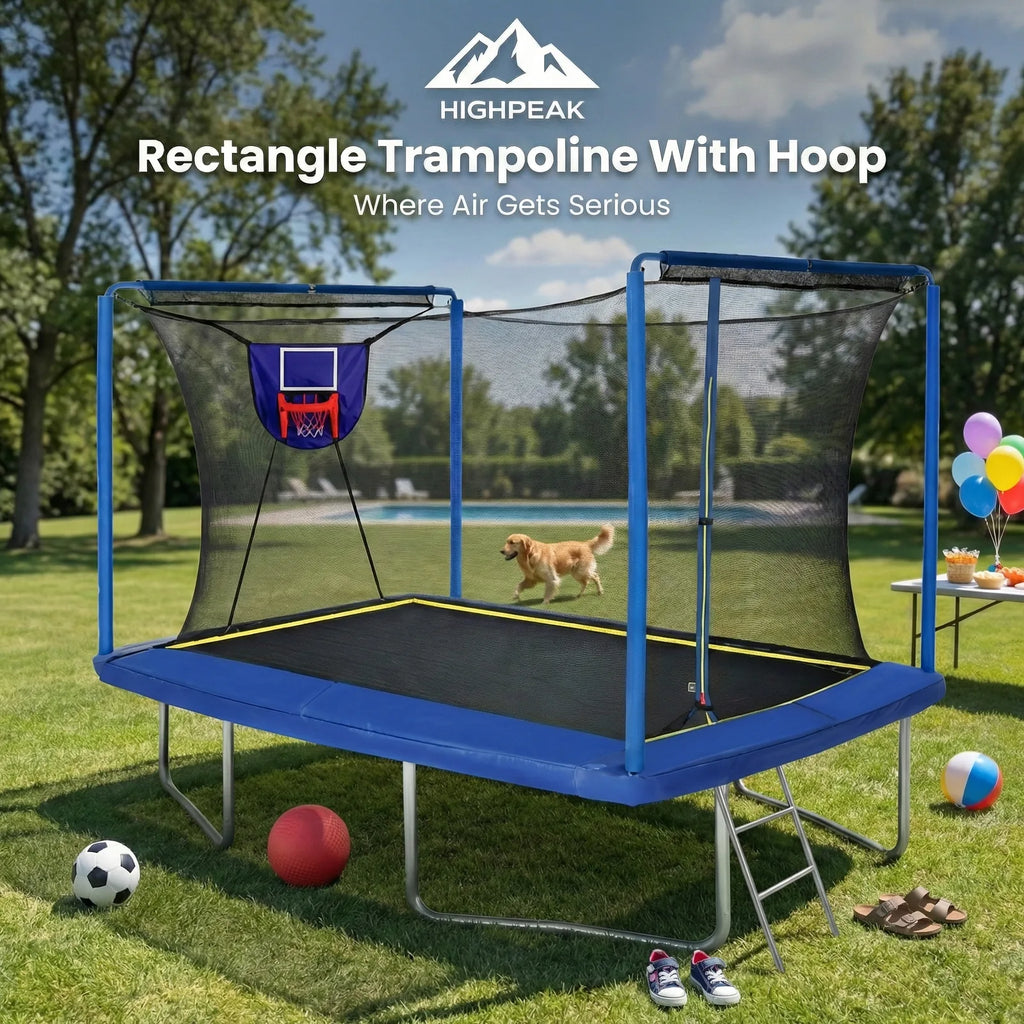 Rectangle Trampoline With Hoop