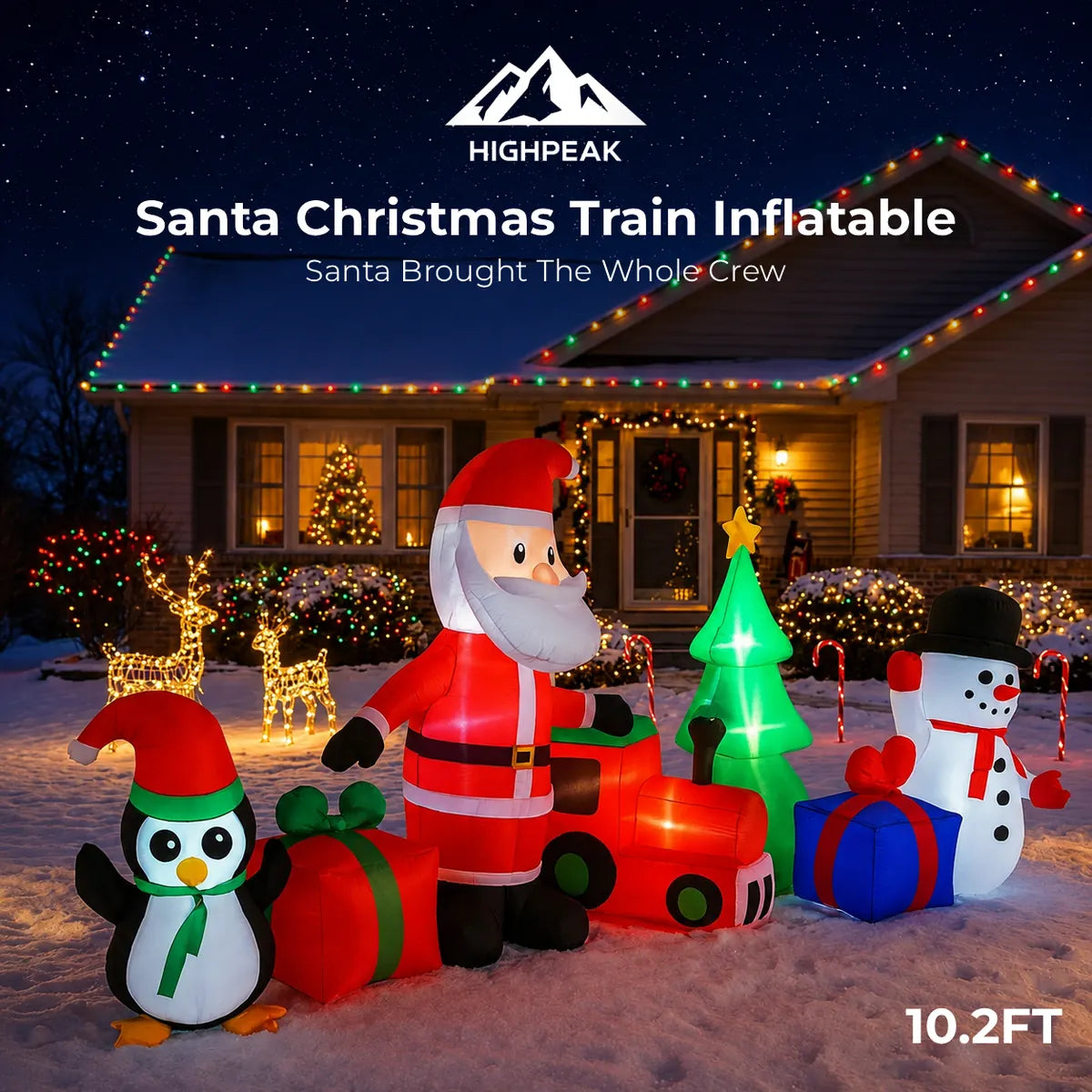 10.2FT Santa Christmas Train Inflatable