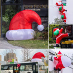 Giant Inflatable Santa Hat installation ideas for roofs and storefronts
