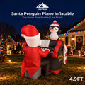 4.9FT Santa Penguin Piano Inflatable