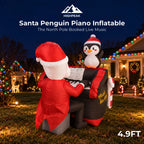4.9FT Santa Penguin Piano Inflatable