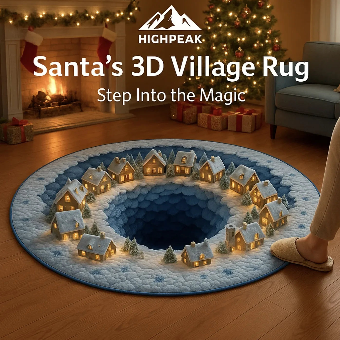 Santa’s Village Illusion Rug
