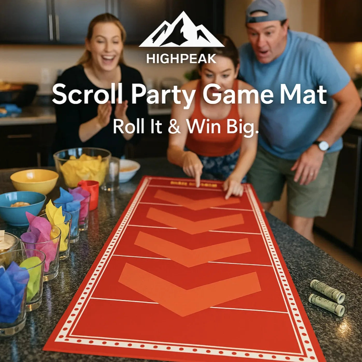 Mat Fun HighPeak Scroll Party Game Mat – Fun Group Activity for Parties