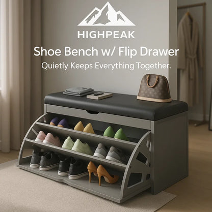 Shoe Bench with Flip Drawer