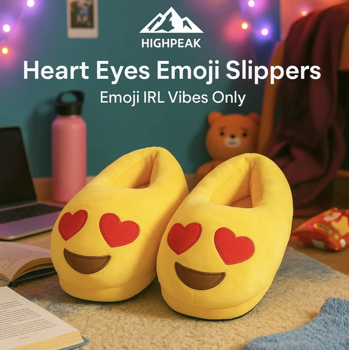 Heart Eyes Emoji Slippers