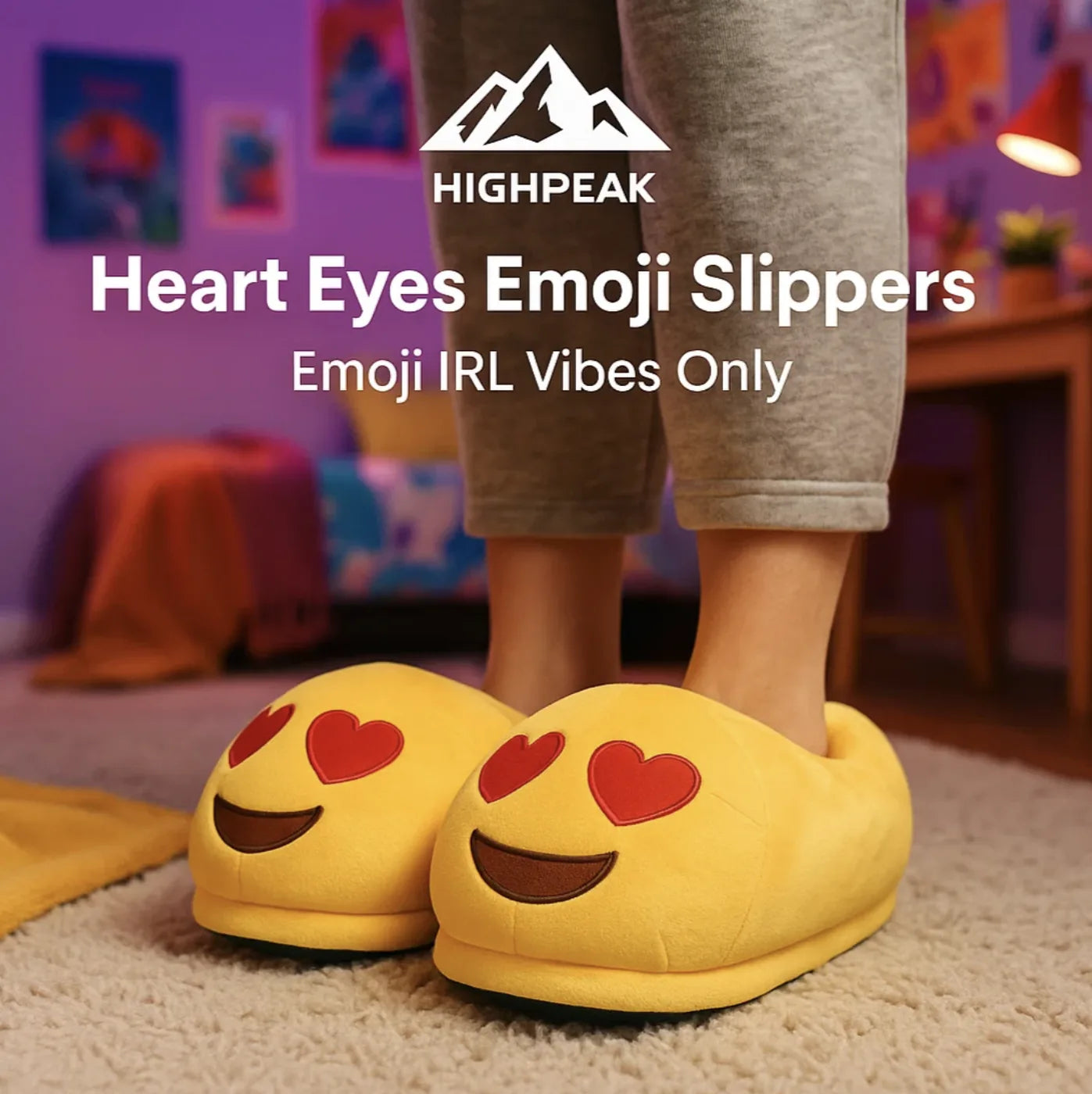 Heart Eyes Emoji Slippers