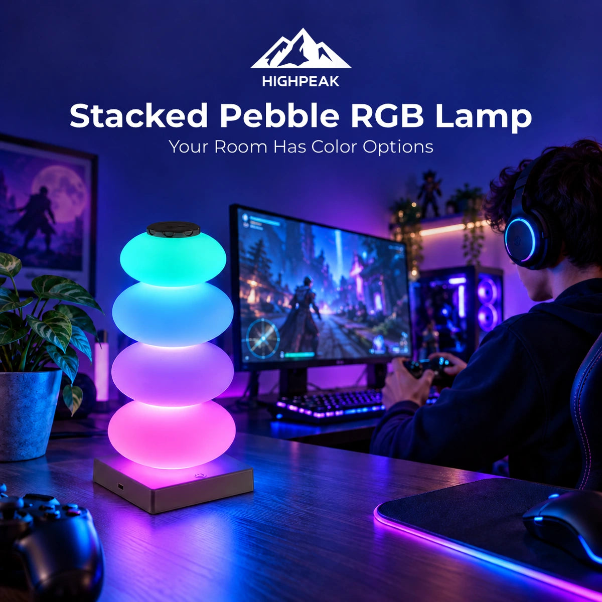 Stacked Pebble RGB Lamp