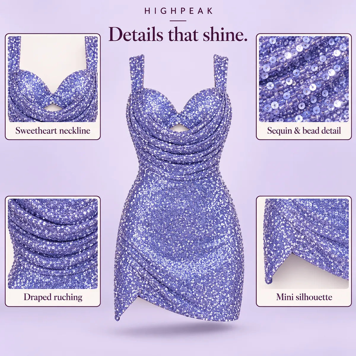 Sweetheart Sequin Mini Dress