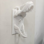 White T-Rex Skull Switch Cover showing sculpted teeth and toggle opening from the side
