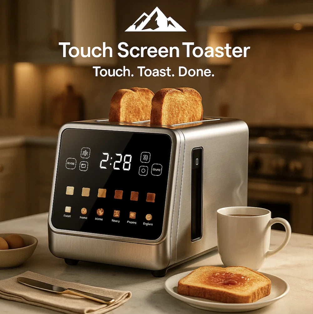 HighPeak Smart Touch Screen Toaster β 2 Slice, 6 Shade, 5 Bread Modes