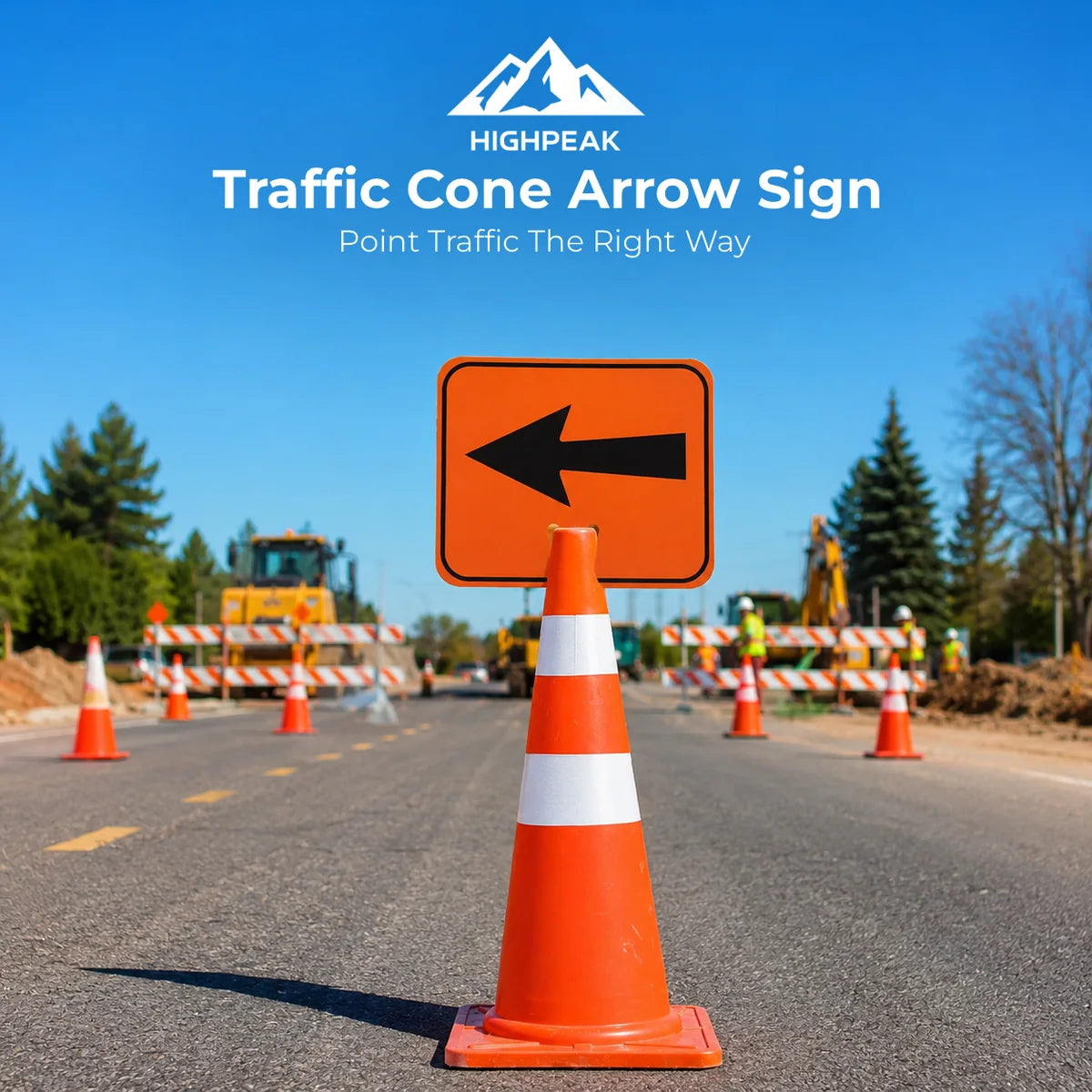 Traffic Cone Arrow Sign