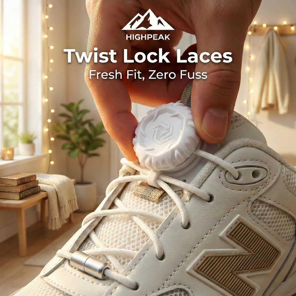 Hyper Fast Laces HighPeak Twist Lock Laces for Shoes – No Tie, Fast Fit System