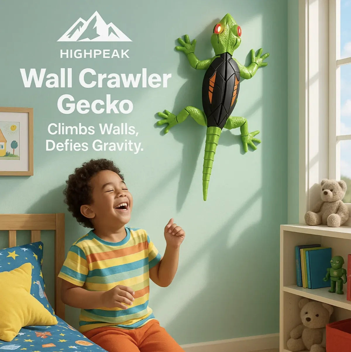 Wall Gecko Racks HighPeak Remote Control Wall Gecko – Climbing Toy Lizard with Remote