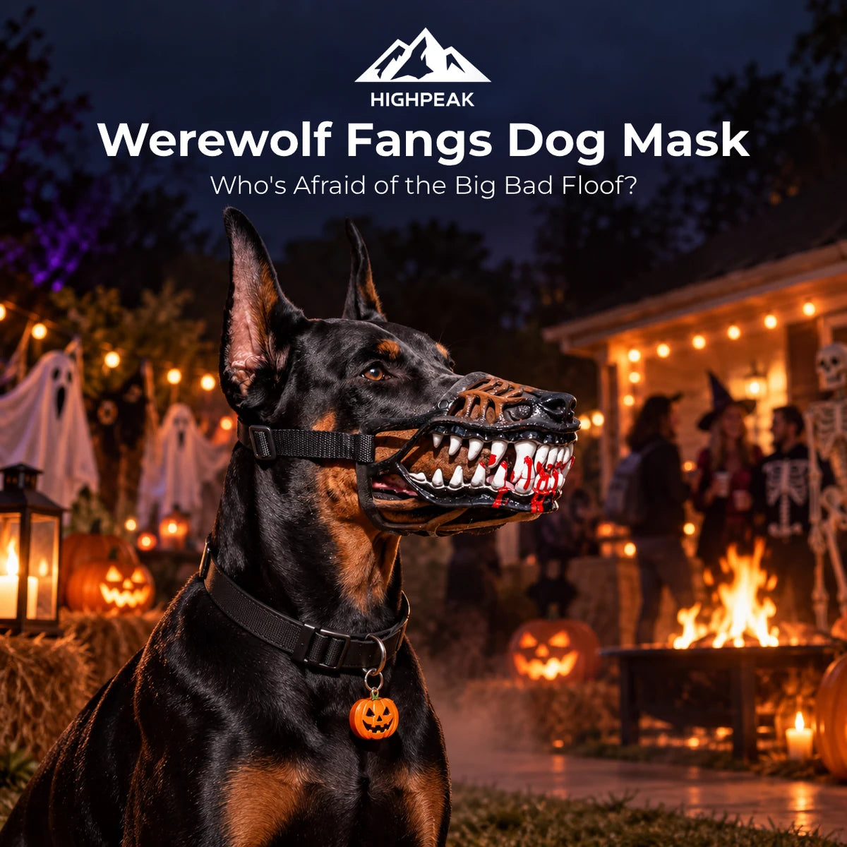 Werewolf Fangs Dog Mask