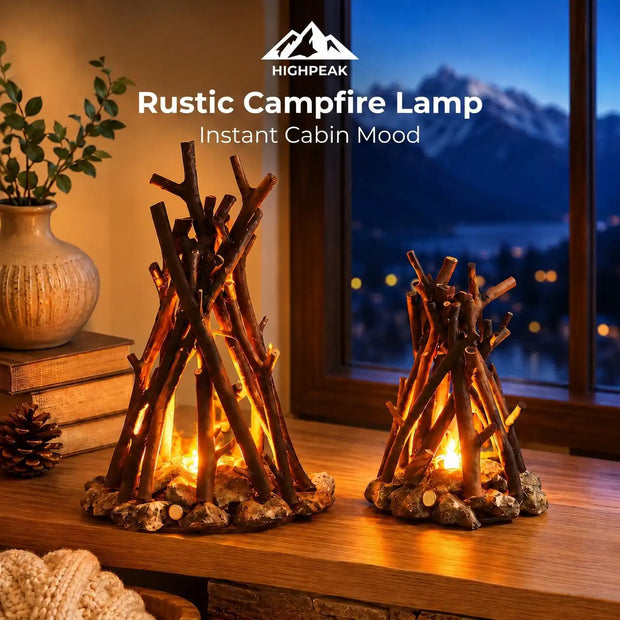 Rustic Campfire Lamp