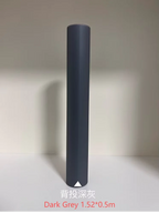 Holographic Window Projection Film supplier example of a dark gray film roll labeled 1.52 x 0.5 m.