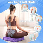 Honeycomb Gel Seat Cushion beneath a seated person with illustrated lower-body pressure areas