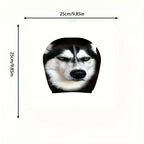 Husky Car Headrest Covers size guide showing a cover approximately 25 cm wide and 25 cm tall.