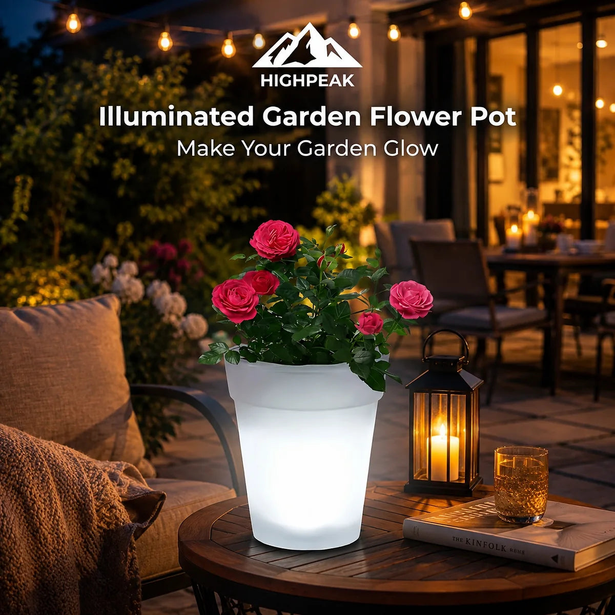 Illuminated Garden Flower Pot