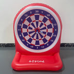 Inflatable Dartboard Game in red with numbered target, soft flying darts, and built-in base tray