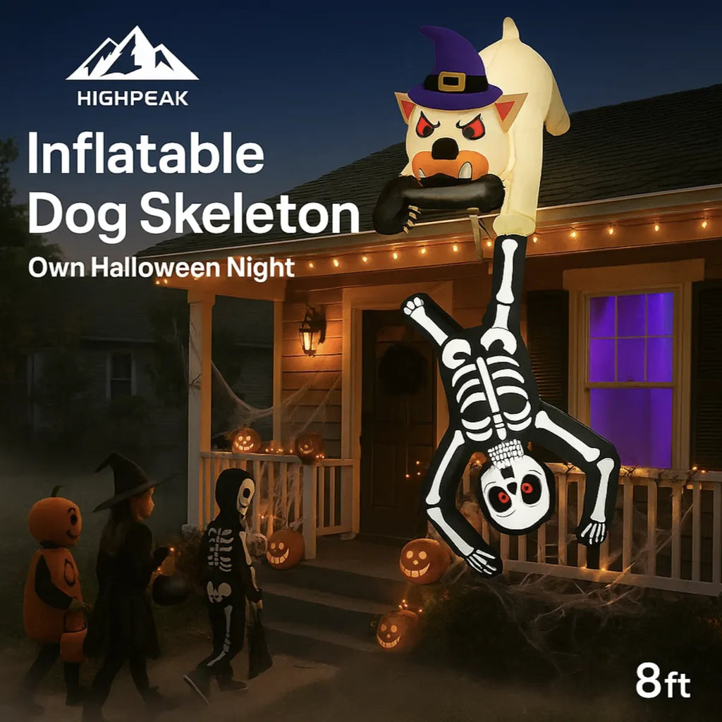 8ft Inflatable Dog Skeleton