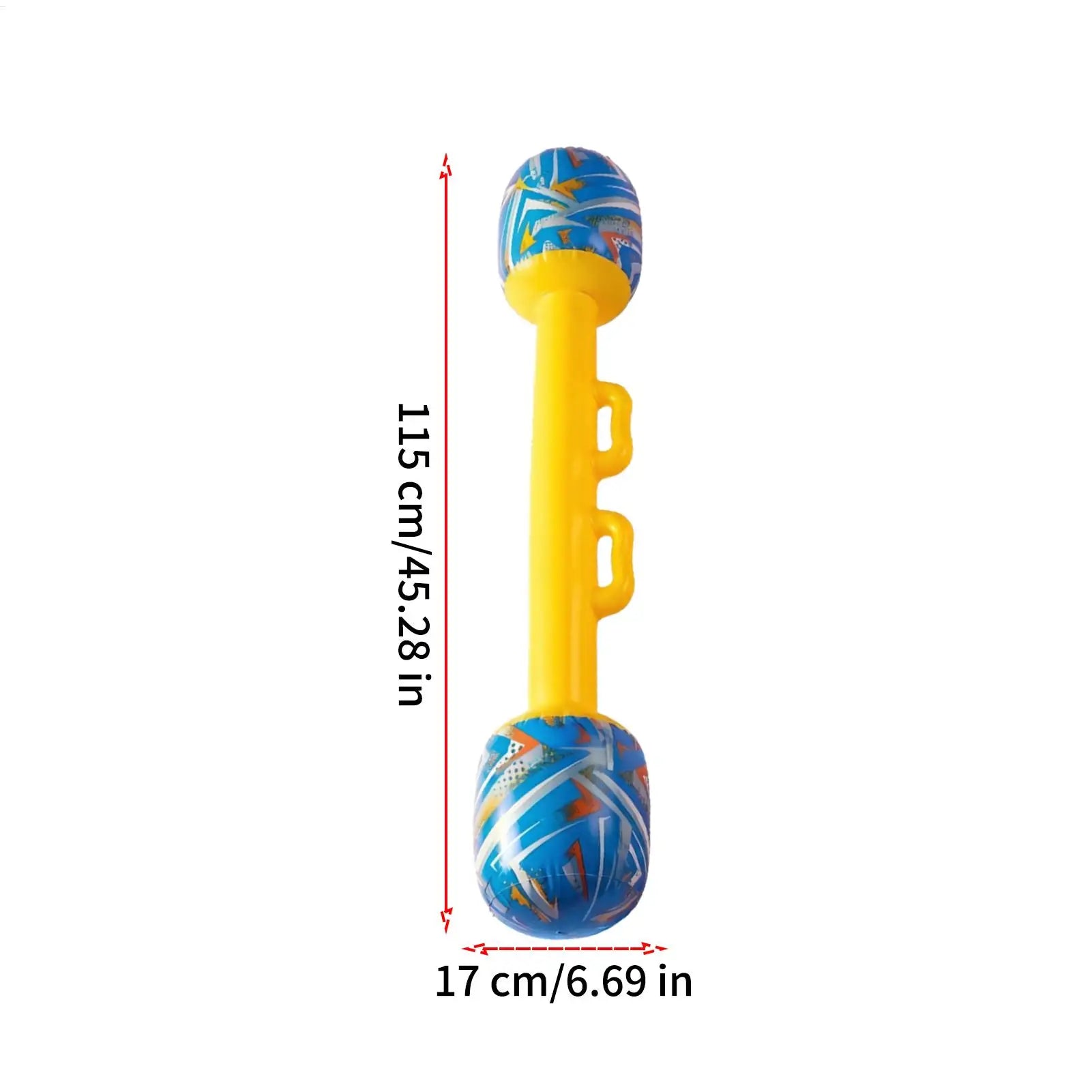 Inflatable Gladiator Baton Set — size diagram showing 45.28 by 6.69 inches when inflated