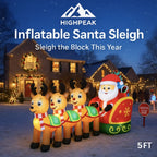 5FT Inflatable Santa Sleigh