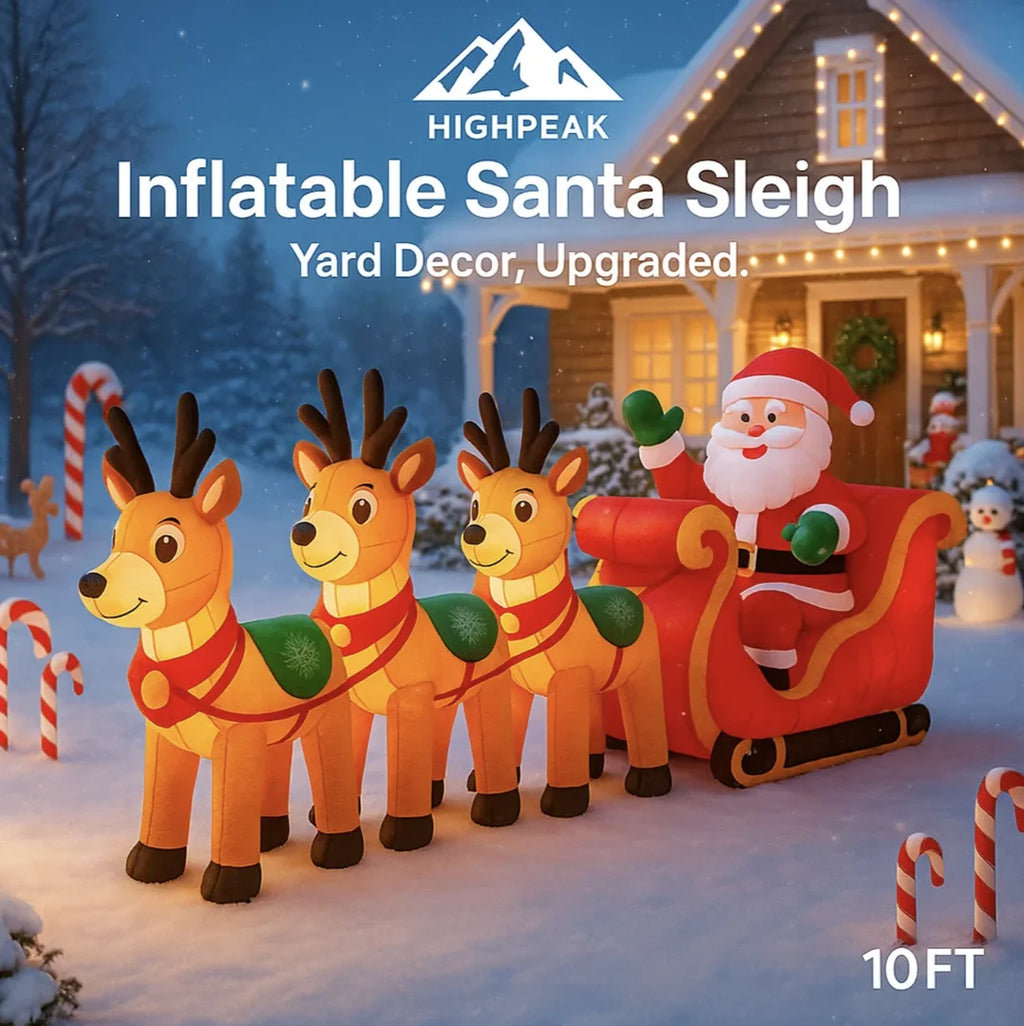 10FT Inflatable Santa Sleigh