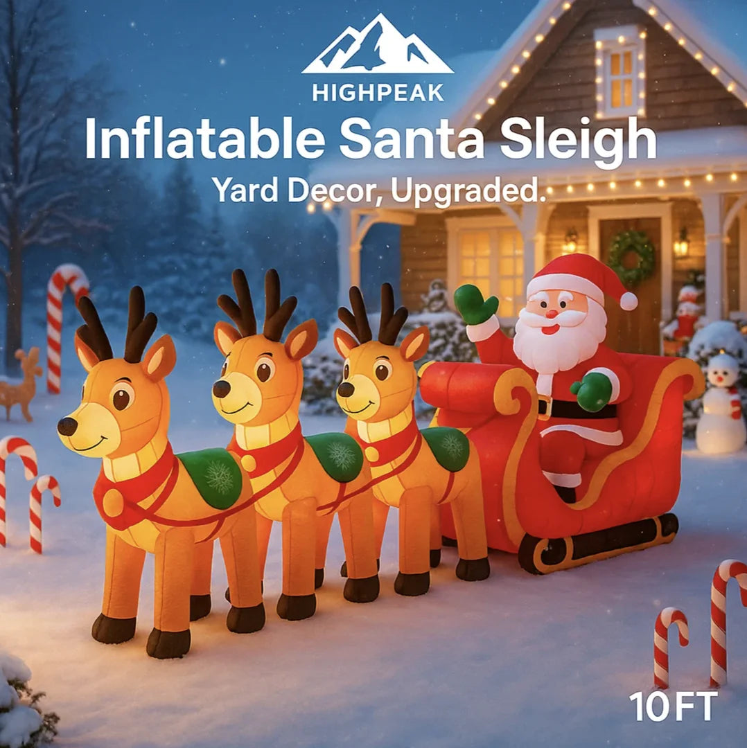10FT Inflatable Santa Sleigh