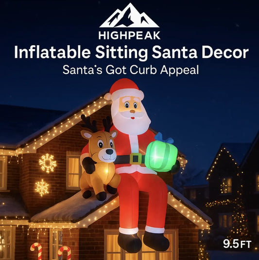 9.5FT Inflatable Sitting Santa Decor