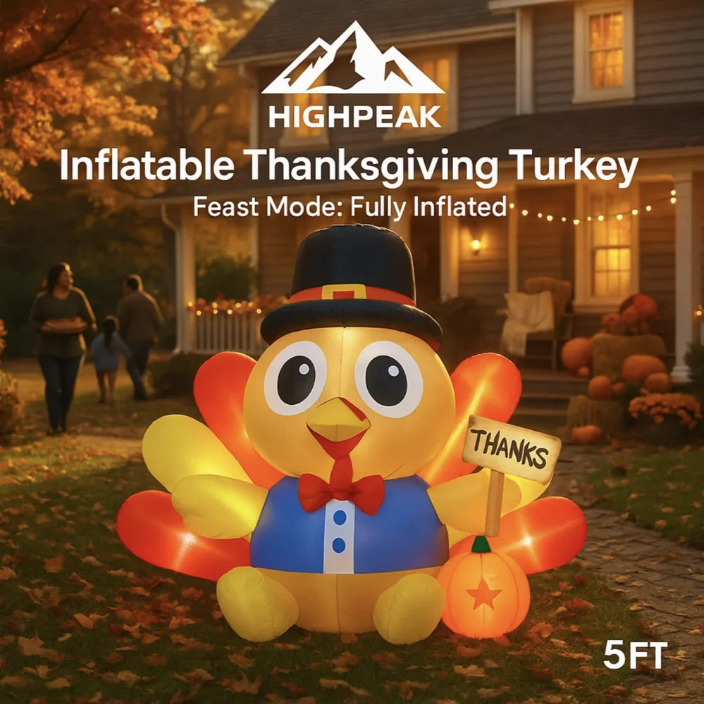 5FT Inflatable Thanksgiving Turkey Decor