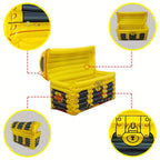Inflatable Treasure Chest Cooler with close-up callouts of the valve, seams, lid, and printed latch