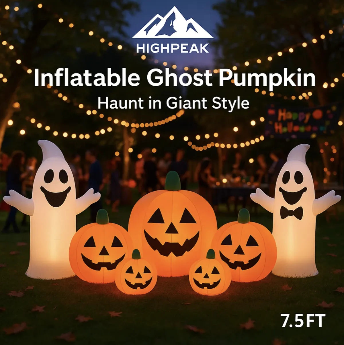 7.5ft Halloween Inflatable Ghost Pumpkin