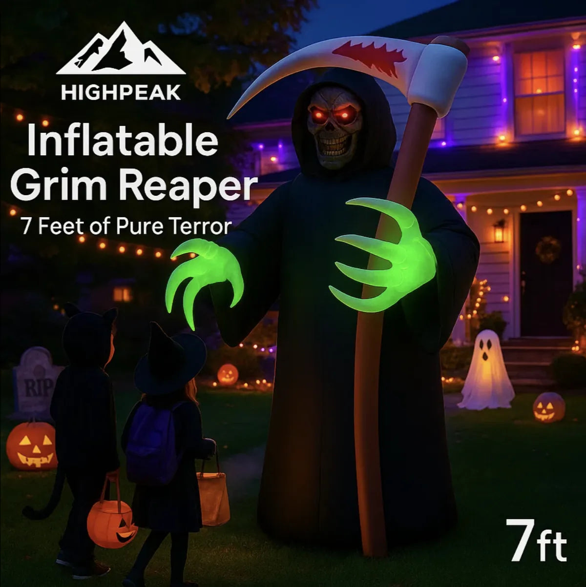 7ft Halloween Inflatable Grim Reaper