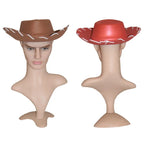 Kids Cowboy Hat on display mannequins with a brown front view beside a red back view