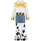 Kids Cowgirl Costume full front product view with coordinated top and flared pants