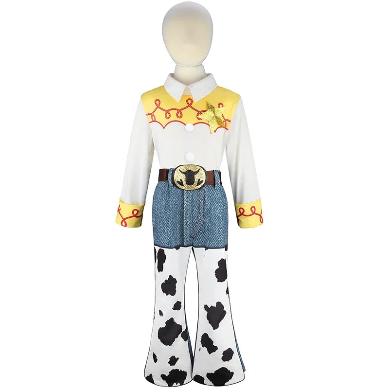 Kids Cowgirl Costume displayed from the front on a child-size mannequin