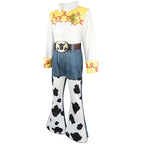 Kids Cowgirl Costume side-angle view highlighting the layered western styling