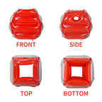 Kids Inflatable Bumper Ball in red shown from the front, side, top and bottom with labeled views.