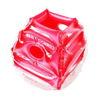 Kids Inflatable Bumper Ball in red, showing the open center, side arm hole and clear outer panels.